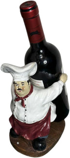 Funny Italian Chef Wine Bottle Holder – Decorative Kitchen & Table Centerpiece Statue, Novelty Wine Rack for Countertop Display, Home Decor & Wine Lover Gift, 7.5” Height
