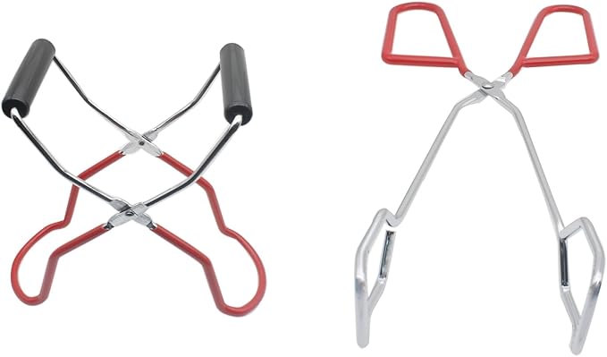 Canning Supplies Set - Canning Jar Lifter Long Handle Tongs Jar Wrench Magnetic Lid Lifter Bubble Popper Wide Mouth Funnel Kitchen Canning Kit Tool Set for Beginners(6 Pcs Red)