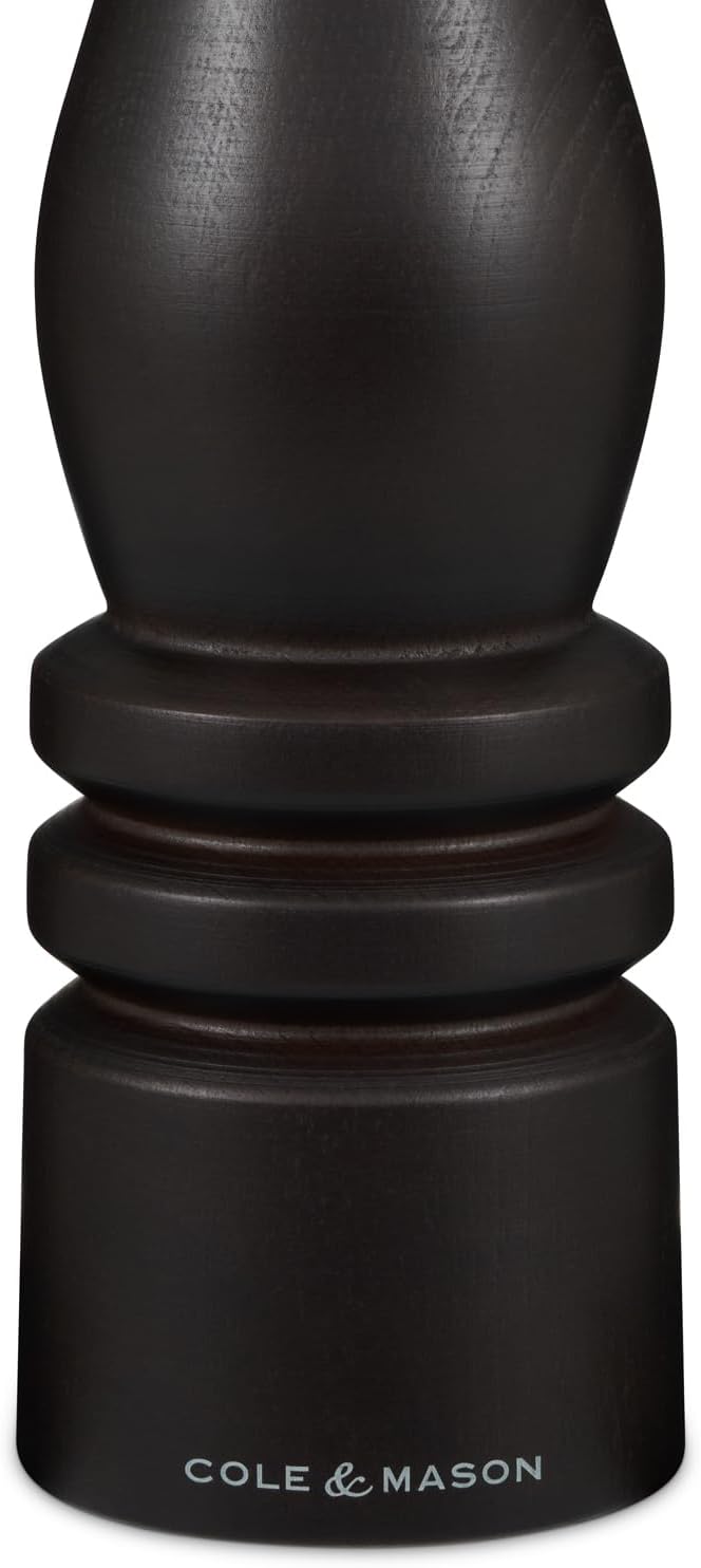 Cole & Mason London Refillable Spice Mill - Kitchen & Home Accessory - Table Black Pepper Grinder - Pepper Mill with Carbon Steel Mechanism - 11", Chocolate Wood