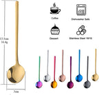 TEHAHA 8 Pcs Coffee Spoons, Stainless Steel Espresso Spoon，5.3 Inches Mini Tea Spoon, Lightweight Small Round Spoons Set for Coffee,Tea,Ice Cream,Sugar,Cappuccino