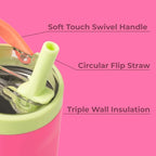 HydroJug Sport - Stainless Steel Tumbler with Straw, Vacuum Insulated, 32oz Leakproof Water Bottle, Ergonomic Design, Reusable, Dishwasher Safe, Rubber Base, Durable for Gym or Outdoors, Orchid