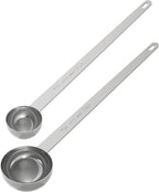2PCS Coffee Scoop Set (1tbsp, 2tbsp), Extra Long Handle Measuring Spoon, 15 ml and 30 ml Stainless Steel Coffee Scooper