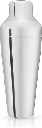 Viski Parisian Cocktail Shaker for Cold Brew Cocktails, Margarita, Espresso Martini, Contoured High Shine Polished Stainless Steel Martini Shaker, Home Bar, Bartender Gifts, 25 oz, Set of 1, Silver