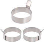 Egg Ring,3 Inch Stainless Steel Omelet Mold Pancake Ring Metal Kitchen Cooking Tool (3 Pack)