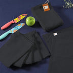 Kitchen Towels Dish Towels for Kitchen Tea Towels for Kitchen Bar Towels for Cloth Towels dishcloths - Solid 18"x28" Pack of 6 (Black, Pack of 6)