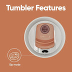 Owala Stainless Steel Triple Layer Insulated Travel Tumbler with Spill Resistant Lid and Straw, BPA Free, 24 oz, Grey/White (Iced Tea)