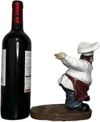 Funny Italian Chef Wine Bottle Holder – Decorative Kitchen & Table Centerpiece Statue, Novelty Wine Rack for Countertop Display, Home Decor & Wine Lover Gift, 7.5” Height