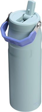 Stanley IceFlow Flip Straw 2.0 Water Bottle 24 oz | Built-In Straw for Travel and Sports | Lightweight and Leak Resistant | Insulated Stainless Steel | BPA-Free | Blue Cactus
