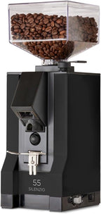 Eureka Mignon Silenzio Espresso Grinder | Silent Technology | Stepless | Timed Dosing | (Black, 55mm)