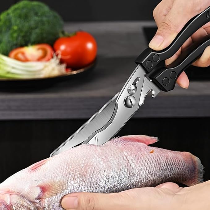 Heavy Duty Kitchen Chicken Shears With Anti-Slip Handle & Safety Lock Rust Proof Bone Cutting Scissors for Cutting Chicken & Chopping Vegetables
