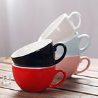 Latte Art Cup and Saucer for Latte & Cappuccino New Bone China, Mate for Coffee Shop and Barista (Glossy Black, 10.5 oz)