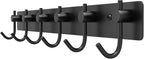 VAEHOLD Wall Hooks for Hanging, Black Coat Rack Wall Mount with 6 Coat Hooks, Towel Hanger, Hat Hooks, Robes Hook in Bathroom, Bedroom, Kitchen, Living Room (1PACK)