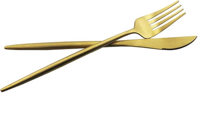 JASHII Luxury Gold Flatware, Silverware Sets, 20-piece Elegant Cute 18/10 Stainless Steel Silverware Set for Eating Home Kitchen Hotel Restaurant, Service Sets for 4 People, Dishwasher Safe