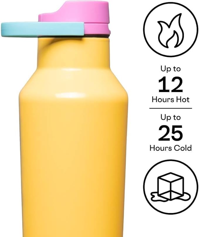 Corkcicle Classic Sport Canteen Insulated Water Bottle - Keeps Beverages Cold 25 Hours - Triple Insulated - Summer Drinkware Gift - Keeps Drinks Ice Cold - Leak-Proof Cap - 20 oz - Toucan Jams