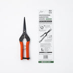 Saboten 7.9" Professional Japanese Harvesting Shears – Straight Blade, Stainless Steel with Fluorine Coating, Spring-Loaded, Ergonomic Grip – forest Originals, Made in Japan