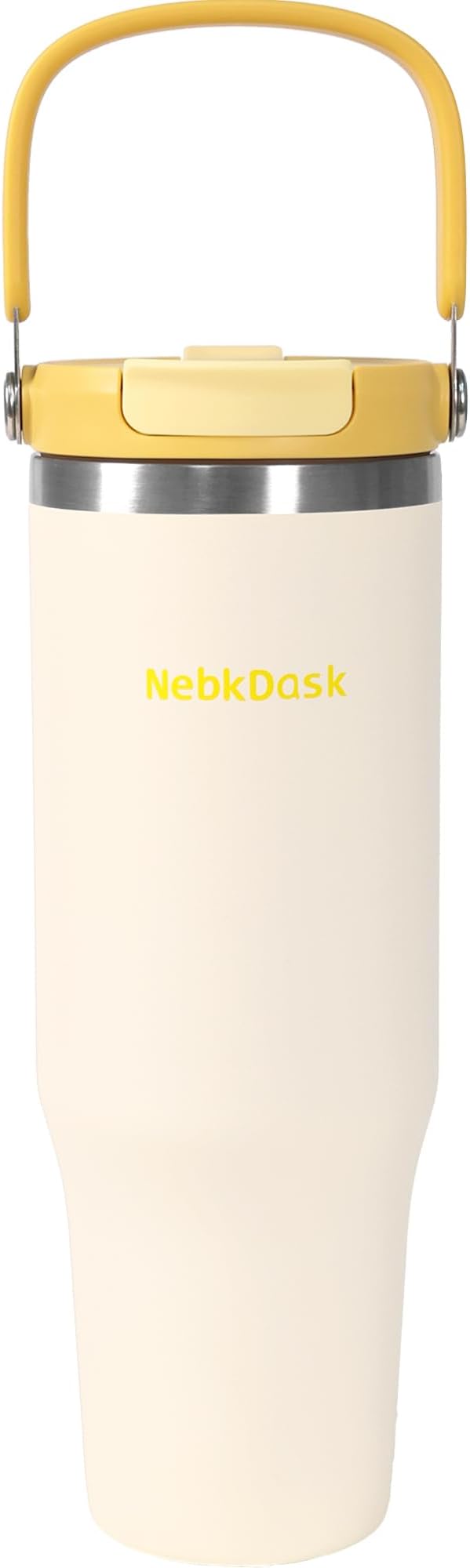 Insulated Stainless Steel Bottle 40oz with 2-in-1 Straw and Spout Lid Water Bottle Keep Cold 24H, Leak-Proof, Fits in Car Cup Holder, Travel, and School（off-White）