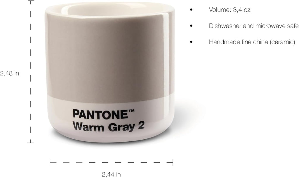 Copenhagen Design Pantone Macchiato Cup - Coffee, Latte, Macchiato Mug - 3.34oz/100ml, Brown 2322