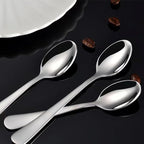 Wesdxc56 Demitasse Espresso Spoons, Mini Coffee Spoon, 5.5 Inches Stainless Steel Small Spoons for Dessert, Set of 6（Silver)
