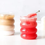 4 Pcs Drinking Glasses with Glass Straw 14oz Glassware Set,Cocktail Glasses,Iced Coffee Glasses,Beer Glasses,Ideal for Water,Soda,Tea,Gift - with Cleaning Brushe