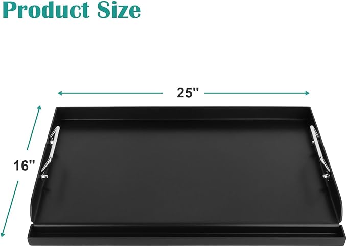 25"x16" Nonstick Coating Griddle for Gas Grill, Universal Griddle Insert for Gas Stove/Gas Grill/Electric/Charcoal, Flat Top Plate for Outdoor Cooking and Camping Grilling