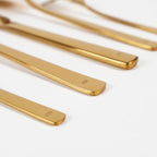 Oxford Silverware Set, 30 Piece Forged Flatware Premium Stainless Steel, Service for 6, for Kitchen, Home, Wedding, Party, Mirror Polished Dishwasher Safe (Matte Gold)