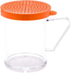 Restaurantware RW Base 10 Ounce Clear Plastic Dredge Spice Shaker Bundle - 1 Yellow Lid and 1 Rose Lid