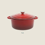 Gibson Home Addlestone 5 Quart Round Enamel Cast Iron Dutch Oven Pot With Lid & Dual Handles - Gradient Red