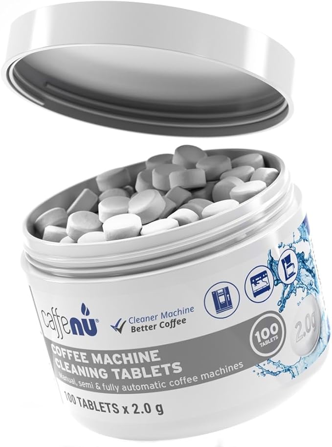 Caffenu Professional Coffee Machine Cleaning Tablets - 100 Count (2.0g) - Universal Cleaner for All Espresso & Automatic Machines