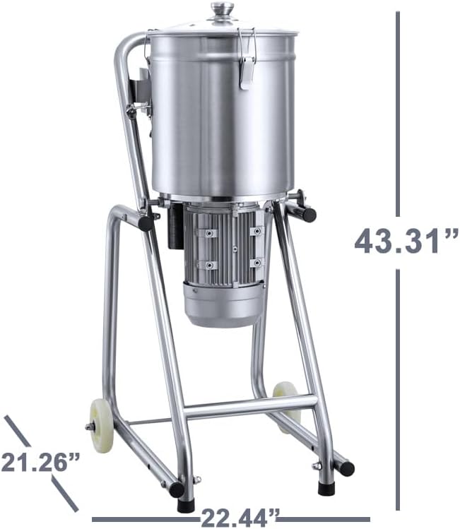 Kolice Commercial 34QT Food Processor, Stainless Steel Meat Chopper, Vegetable Cutter, Electric Food Chopper -Timer Control, Visible Transparent lid