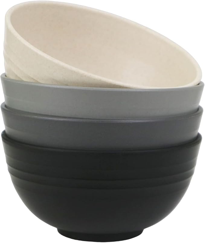 greenandlife 24oz/4PCS Lightweight & Unbreakable Wheat Straw Cereal Bowls - Noodle Fruit Soup Bowl Rice Bowls Dishwasher Microwave Safe, Non-toxin, BPA free and Healthy