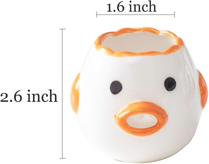ZOSTLAND Egg Yolk Separator, HQ Creative Ceramics Cute Little Chicken Egg Yolk White, Funny Style Simple Automatic Separation Baking Assistant Tool (Upgrade Orange Chick)