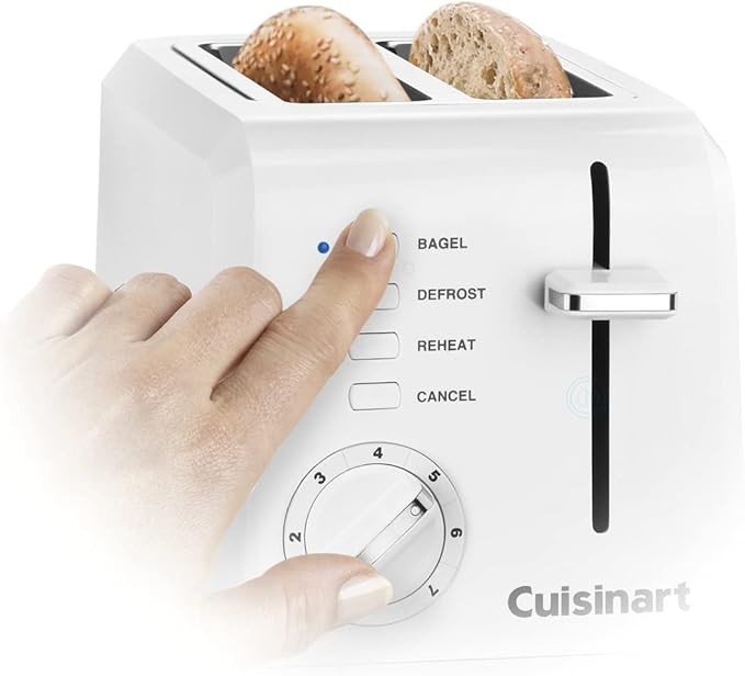 Cuisinart HM-90S Power Advantage Plus 9-Speed Handheld Mixer with Storage Case, White & 2-Slice Toaster Oven, Compact, White, CPT-122