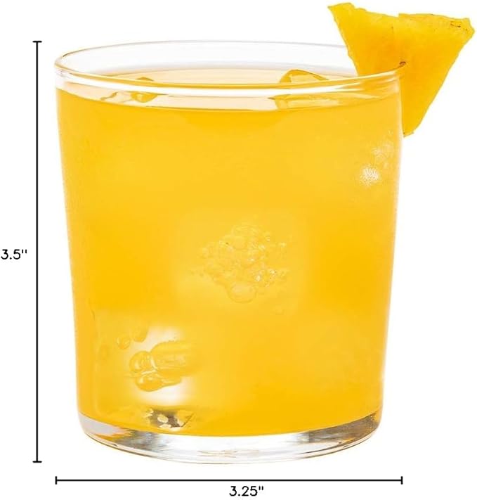 Restaurantware Sumi 12.5 Ounce Double Old Fashioned Glasses Set of 12 Lead-Free Scotch Glasses - Tempered Dishwasher-Safe Glassware Clear Glass Whiskey Glasses Serve Cocktails and Liquors