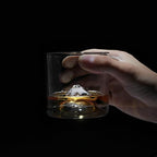 LIITON Mount Fuji Heavy Crystal Whiskey Glasses Gift Set of 2, Thick Freezable Bourbon Glass 1lb Each, Premium Whiskey Gifts for Men, Frozen Crystal Chills Cocktails, 10 oz