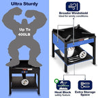 ARC 52QT Seafood Boiling Kit, 200,000BTU Propane Burner And Stainless Steel Crawfish Boil Pot w/Basket and Steamer Rack, For Outdoors Cooking and Steaming, Large Turkey Fryer, Lobster Shrimp Pot