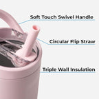 HydroJug Sport - Stainless Steel Tumbler with Straw, Vacuum Insulated, 32oz Leakproof Water Bottle, Ergonomic Design, Reusable, Dishwasher Safe, Rubber Base, Durable for Gym or Outdoors, Salmon