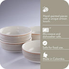 Corona 4 dinnerware Bowls Set |Gray Caoba 12.8 oz - 380cc|service for 4|Ceramic|Hand Painted| Set 4 Bowls|Cerámica (Grey Caoba, 4-Piece | Bowl)