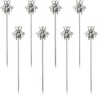 8 PCS bees cocktail Reusable picks，Stainless Steel Cocktail Picks for Appetizers Olives Brandied Cherries Skewers