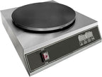 Commercial Electric Crepe Maker, 16" Non-Stick 2000W Crepe Machine Adjustable Temperature Control, Thickened Cast Iron Cooking Surface Pancakes Maker Griddle with Handle