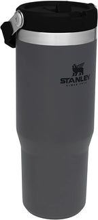 STANLEY IceFlow Stainless Steel Tumbler - Vacuum Insulated Water Bottle for Home, Office or Car Reusable Cup with Straw Leak Resistant Flip Cold for 12 Hours or Iced for 2 Days, Charcoal, 30OZ