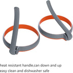 GOYLSER Silicone Egg Rings Set of 4, Silicone Egg Shaper for Pancake Patties & English Muffin, Grey Crumpet Rings Mold, Round Omelette Rings Patty Egg Circles