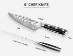 Damascus Chef Knife: 8-inch Razor-Sharp Japanese Chef Knife with VG10 Steel Core, Full Tang G10 Handle, NSF Food-Safe Professional Kitchen Knife with Sheath, Christmas Elegant Box