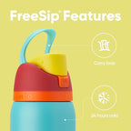 Owala FreeSip Insulated Stainless Steel Water Bottle with Straw, BPA-Free Sports Water Bottle, Great for Travel, 32 Oz, Summer Sweetness