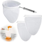 WMKGG Ultra Fine Mesh Strainer Bags,Cheese Cloth Bag for Straining, with Stainless Steel Handle Frame for Juices,Nut Milk,Fresh Cheese,Yogurt (Small Size)(4.95"Wx9.6"D)