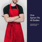 Unisex Apron with Pockets for Cooking, Salon & Art - 100% Cotton Adult Kitchen, Chef, Stylist Apron