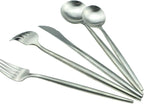 JASHII 18/10 Stainless Steel 20-Piece Matte Silver Flatware Set,Dinner Knife Fork Salad Fork Dessert Spoon, Service for 4, Luxury Silverware Cutlery Utensil Sets