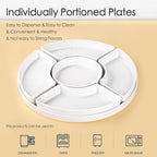 12.8" Serving Tray and Platters, Divided Serving Dishes, Serving Trays for Entertaining, Appetizer Serving Tray, 6 Removable Serving Dishes Set for Chips and Dip, Veggies, Candy and Snacks, White