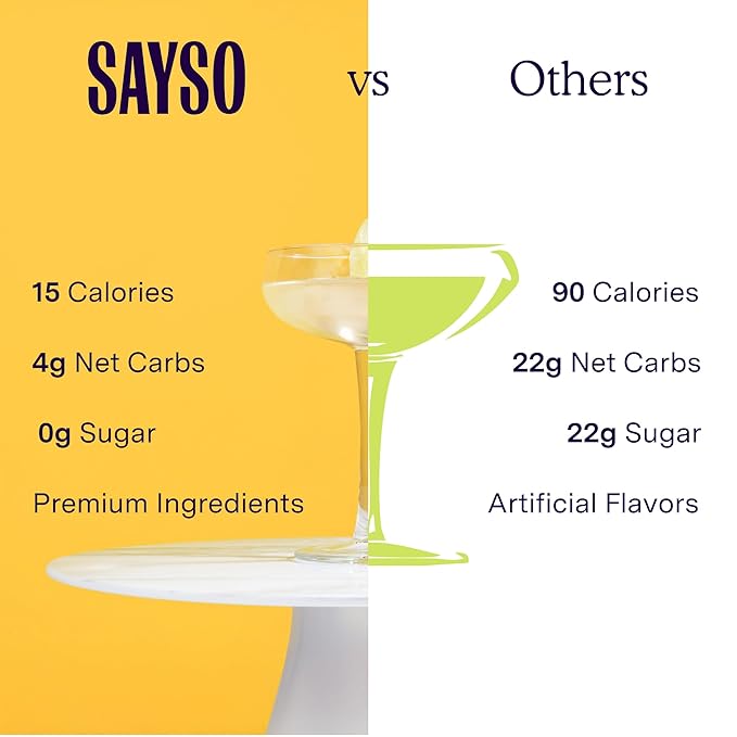 SAYSO Skinny Spicy Margarita Cocktail Sticks | Craft Cocktail or Mocktail in 1 Min, Just Add Water + Spirits (0g Sugar, 15 Calories, Vegan, Gluten-Free, Kosher, Non-GMO), 8 Single-Serve Mixers