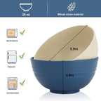 26 oz Wheat Straw Bowls,Unbreakable Cereal Bowls Set of 6,Microwave & Dishwasher Safe Salad Bowls for kitchen, Kitchen Bowl Sets for Soup,Salad,Fruit,Snack and Oatmeal-Multi Color