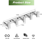 Wall Mounted Coat Rack-5 Hooks, Heavy Duty Stainless Steel Hook Rail for Towel Coat Hat Purse Bag Jacket, Towel Hooks for Entryway Bathroom Kitchen (Silvery 5 Hooks - 1 Pack)